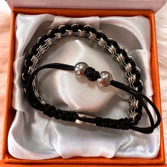 Joseph Nogucci Silver Tone Black Kismet Women's Bracelet - Picture 3 of 8